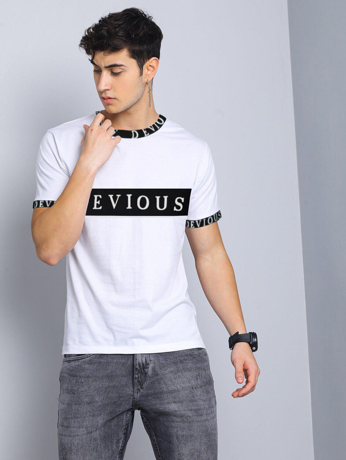 Cotton Blend Printed Full Sleeves Mens Round Neck T-Shirt